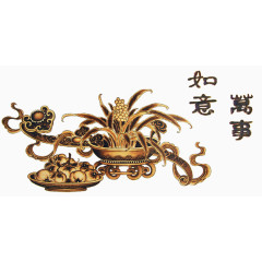 如意柿子事事如意插图元素