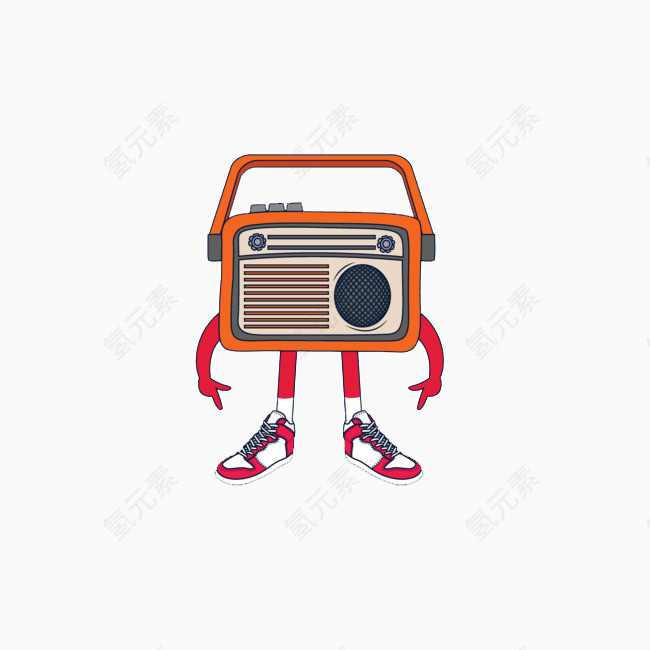 卡通收音机矢量图
