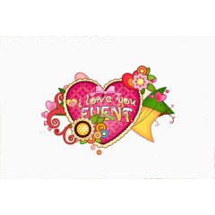 心形花朵卡通图案