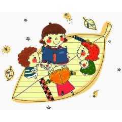 手绘小孩子在讨论