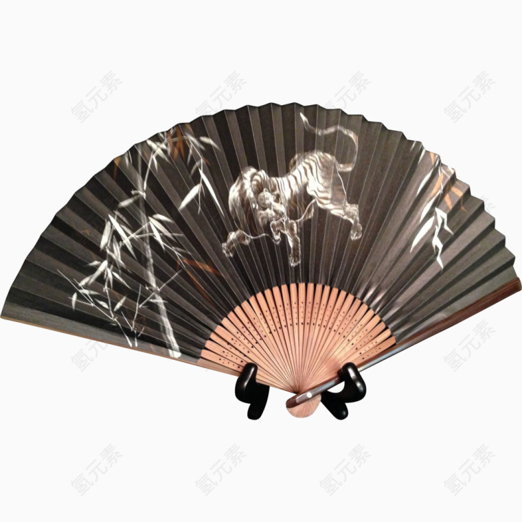 棕色竹林扇子