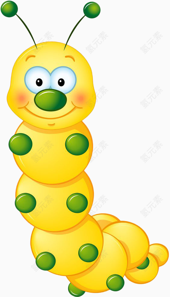 手绘黄色毛毛虫