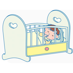 婴儿床插画