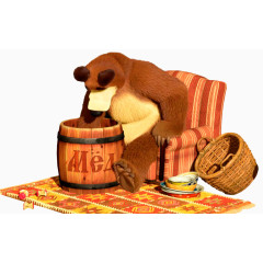 一大桶蜂蜜吃个够大熊