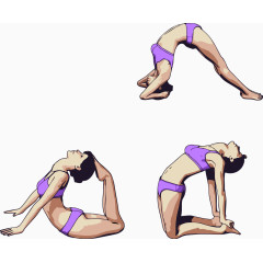 瑜伽动作矢量素材