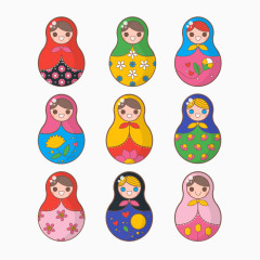 不倒翁俄罗斯娃娃矢量图