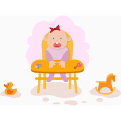 坐着的哭泣婴儿