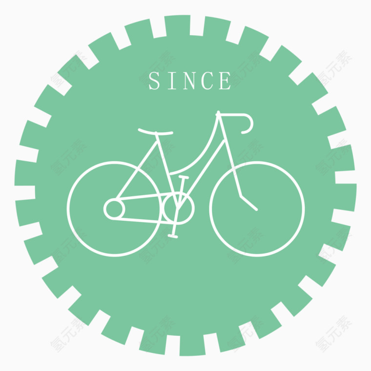 绿色单车运动标素材