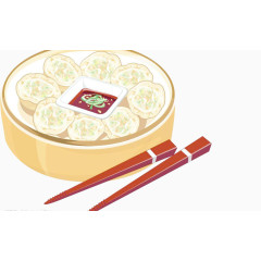 蒸笼中的热水饺素材