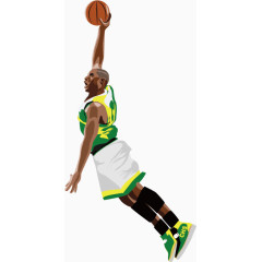 水彩篮球运动员矢量图