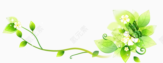 手绘简约树叶图案