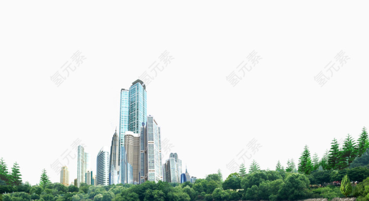 楼盘树木绿化免抠素材