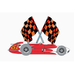 矢量红色赛车旗帜