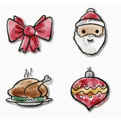 手绘可爱圣诞物品