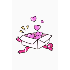 快递收到爱心卡通手绘