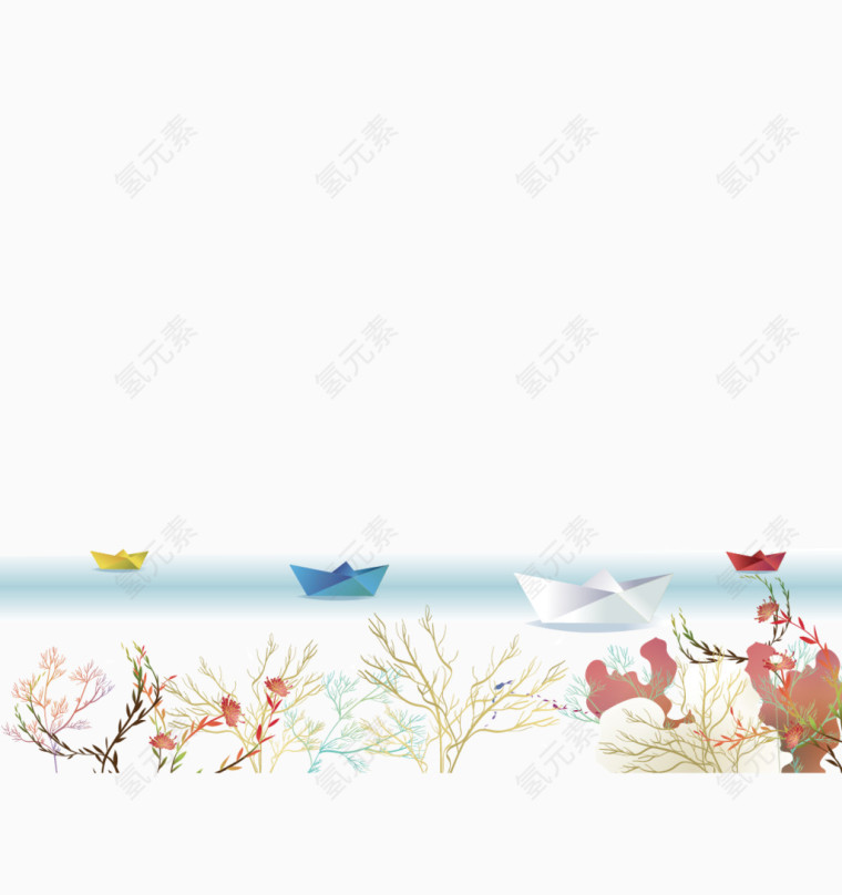 河边纸船
