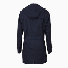 棉麻双排扣收腰风衣