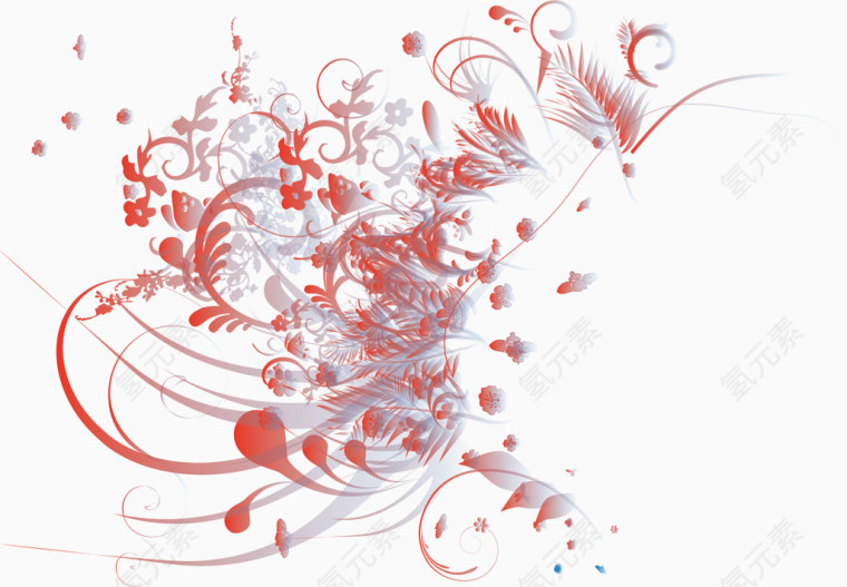 藤蔓花纹矢量图