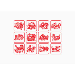 十二生肖红色印章