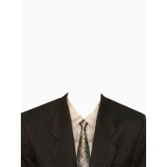 棕色粉领西装工作照模板