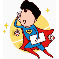 h5素材卡通超人