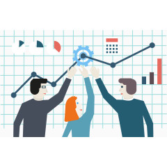 矢量金融统计图