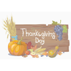 卡通感恩节木牌