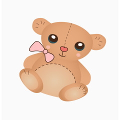 矢量灰色玩具小熊