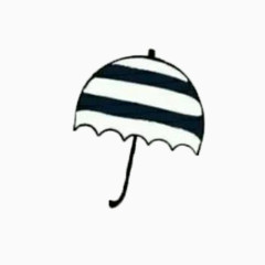 卡通黑白条纹雨伞