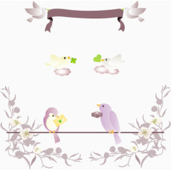 矢量图电线上的鸟