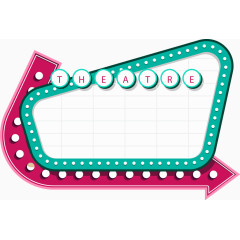 矢量彩色弥红灯广告牌