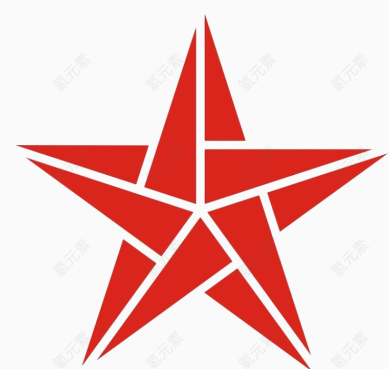五角星红色立体设计免扣图片
