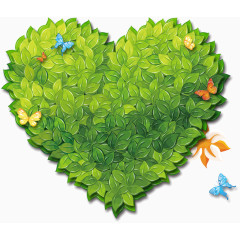 树叶堆积爱心