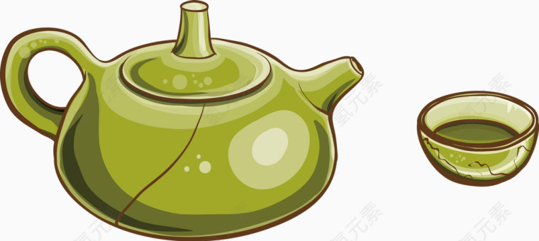 绿色茶壶