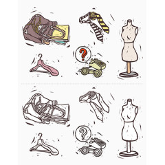 手绘服装类小图标