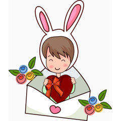 矢量小兔子女孩