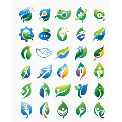 树叶形状logo合集