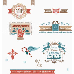 矢量各种圣诞促销标签