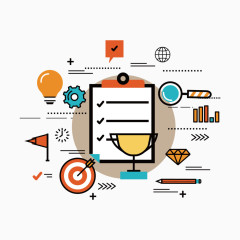 矢量扁平化本齿轮和灯泡