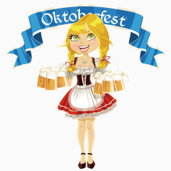 端啤酒的漂亮女服务员