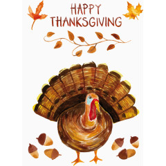 感恩节手绘火鸡