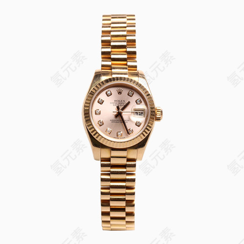 ROLEX女士腕表金色钻石刻度