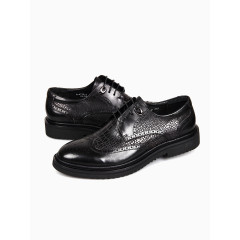 雕花复古潮鞋真皮系带布洛克