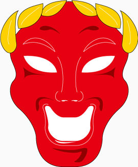 红色怪物面具矢量