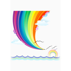 彩虹 云朵 矢量图 装饰图案