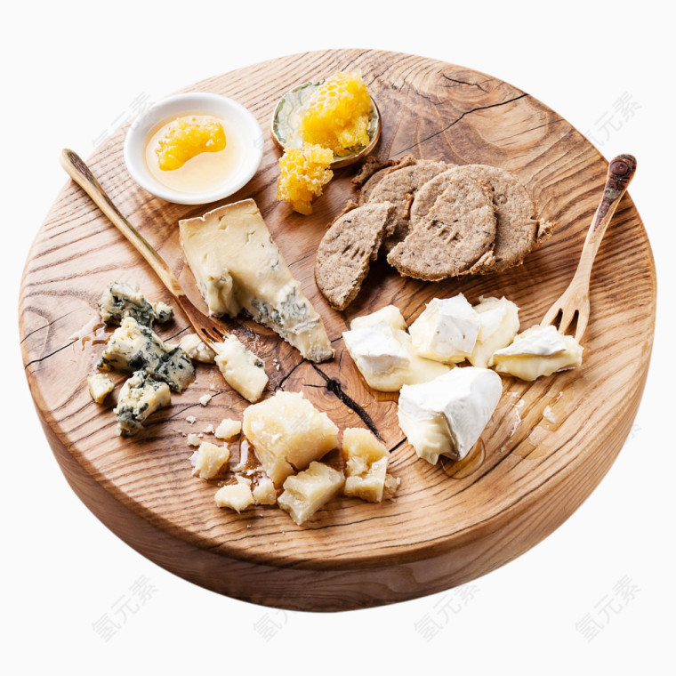 圆形木板上的饭菜