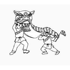 舞狮简笔画