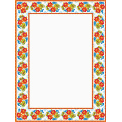 花朵组成的古代边框纹样