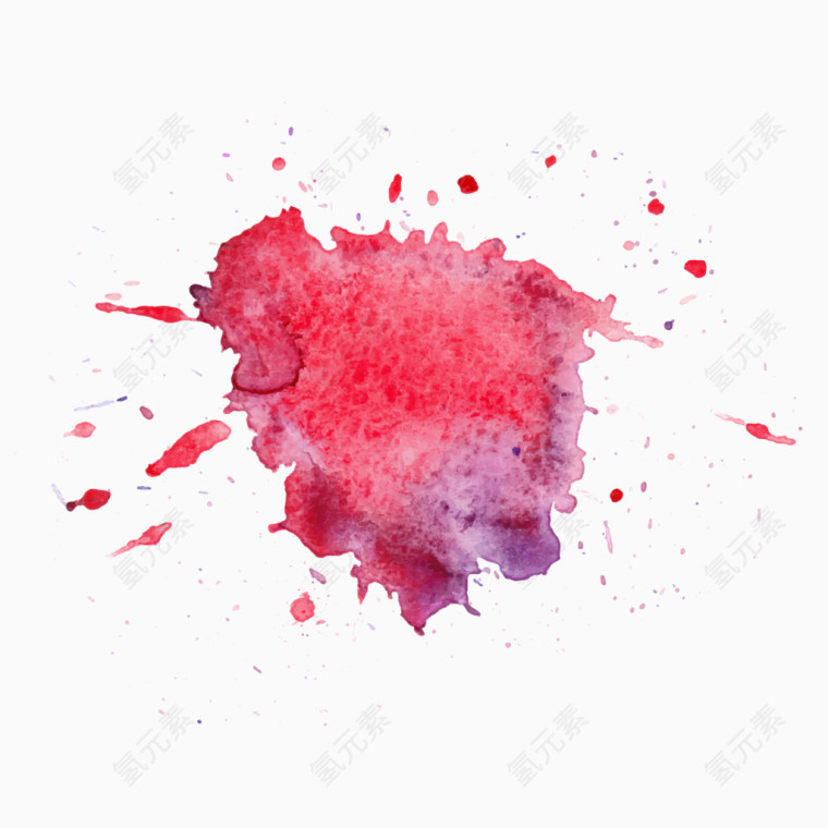 红色渐变水墨渲染矢量图