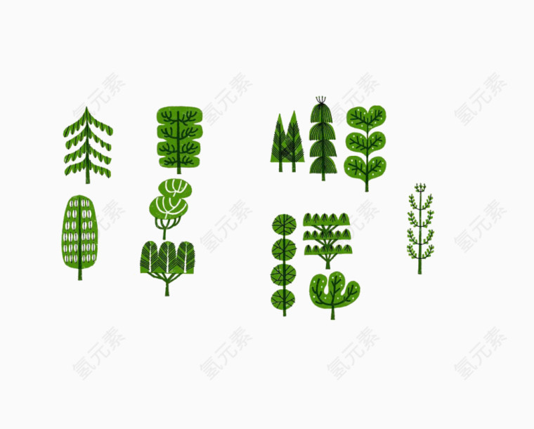 卡通树木